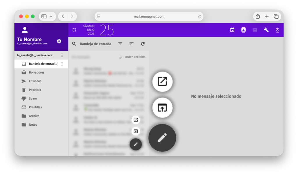 Botón para redactar un nuevo email