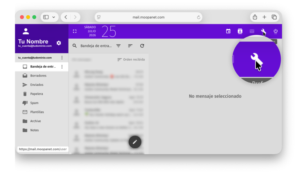 Screenshot de icono de configuración